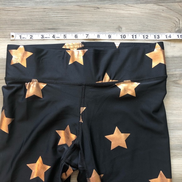 Terez Rose Gold Stars Foil Tall Band Leggings - Picture 4 of 6